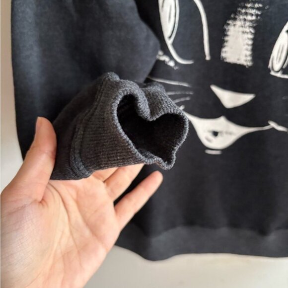 WILDFOX Cotton-Blend Cat Face Pullover Round neck Sweater Made in USA Size XS - Picture 5 of 8